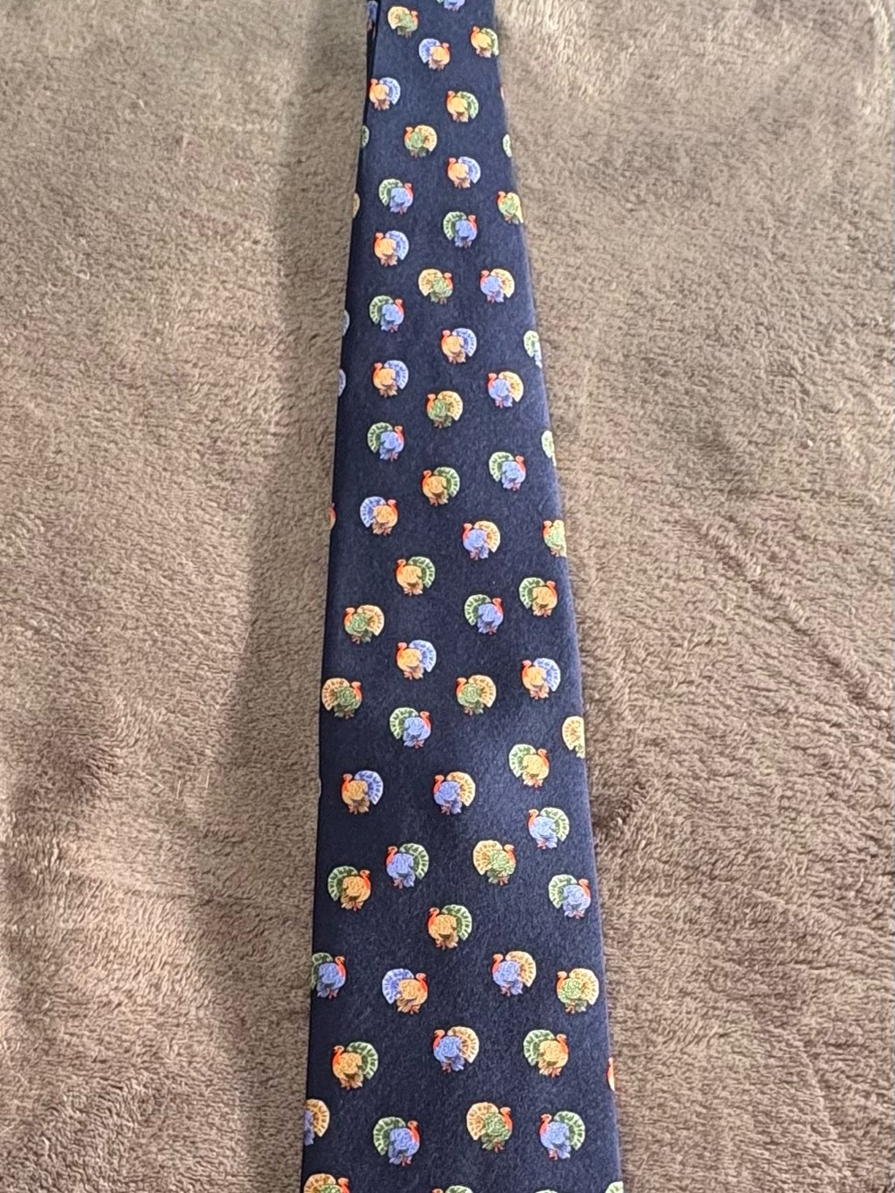 Navy Men's Tie with Multicolor Motif